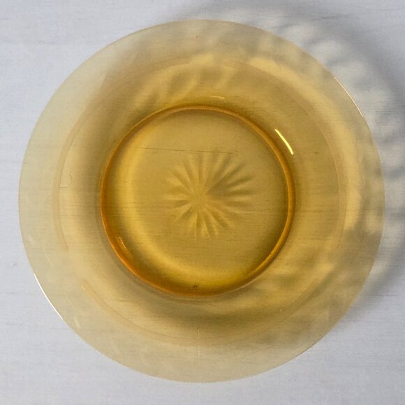 RARE FIND Vintage Set of 5 Luncheon Plates Cut #405 Amber by Tiffin-Franciscan - Picture 8 of 12